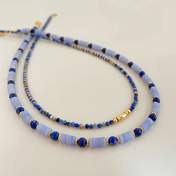Vintage Lazuli Beaded Necklace