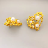 Heart Shaped Woven Stud Earrings