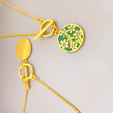 Personalized Pastoral Style Enamel Glaze Pendant Necklace