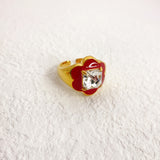 Handmade Colorful Enamel Glaze Inlaid Square Gemstone Ring