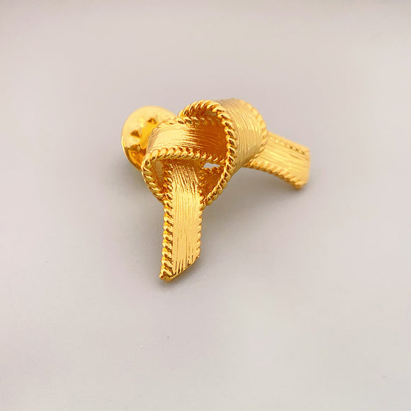 Minimalist Golden Knot Brooch