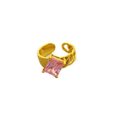 Lava Visual Effect Chain Shaped Opening Resizable Gemstone Ring