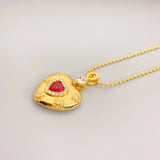 Lava Visual Effect Heart Shaped Pendant Necklace