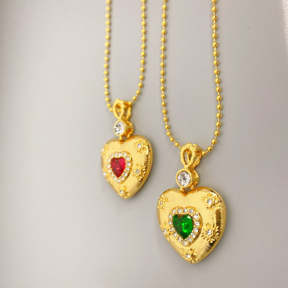Lava Visual Effect Heart Shaped Pendant Necklace