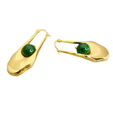 Malachite Three-dimensional Shaped Hoop Earrings