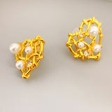 Heart Shaped Woven Stud Earrings