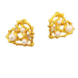 Heart Shaped Woven Stud Earrings